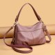 Practical large capacity soft leather shoulder crossbody bag
